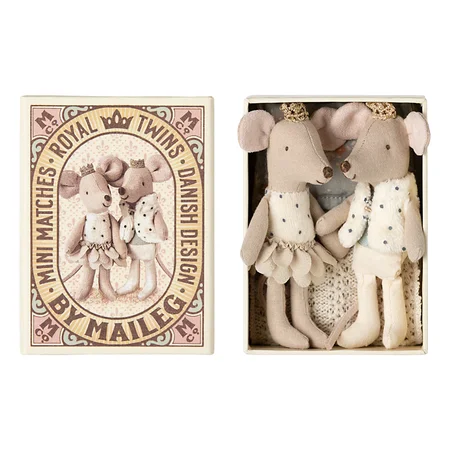Maileg royale Zwillingsmäuse in der Streichholzschachtel
