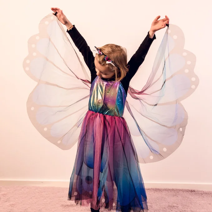 Great Pretenders Schmetterlingskleid mit Flügeln, blau/pink