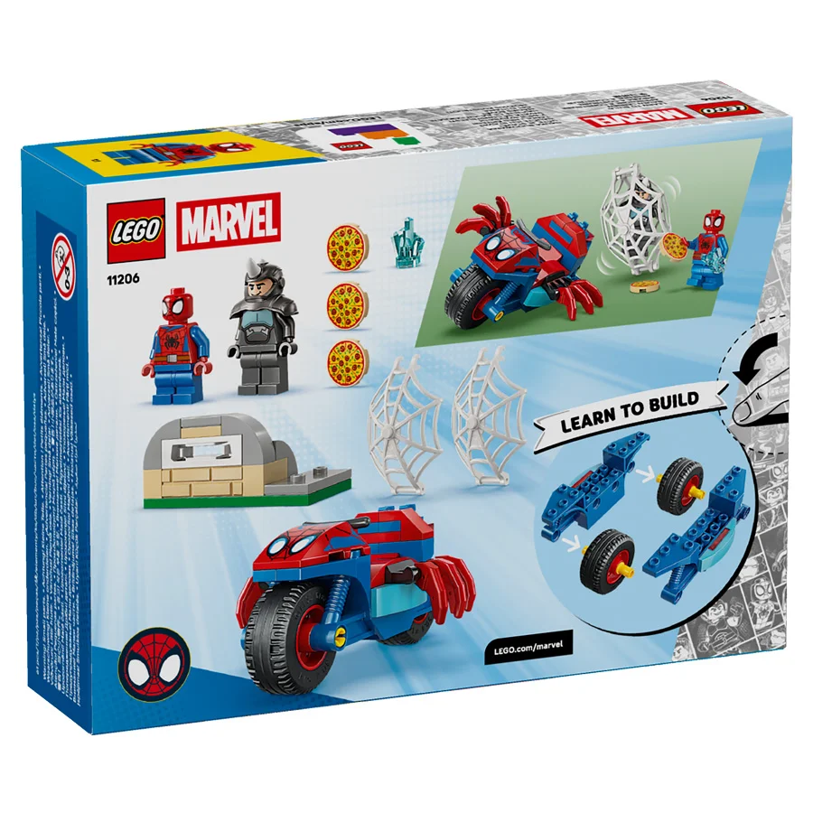 LEGO® MARVEL Spidey auf seinem Motorrad gegen Rhino