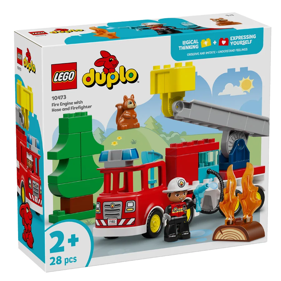 LEGO® DUPLO Feuerwehrwagen mit Schlauch und Feuerwehrmann