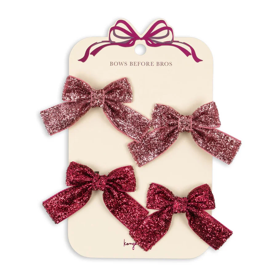 Konges Sløjd 4er-Pack Glitzer-Haarspangen, Pink Mi