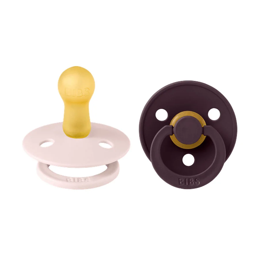 BIBS Colour Drop 2er-Pack Schnuller Größe 2, Petal & Plum