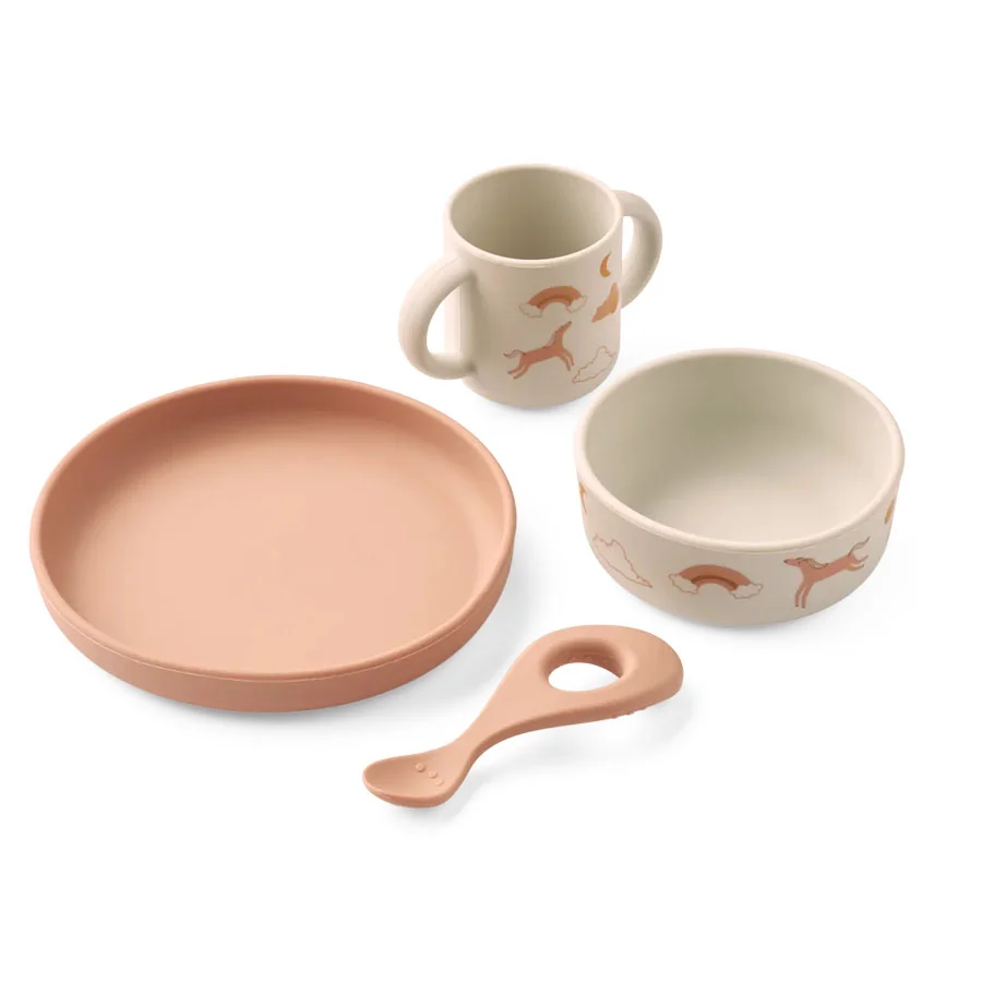 Liewood Vivi Geschirrset mit Print, dream/ecru