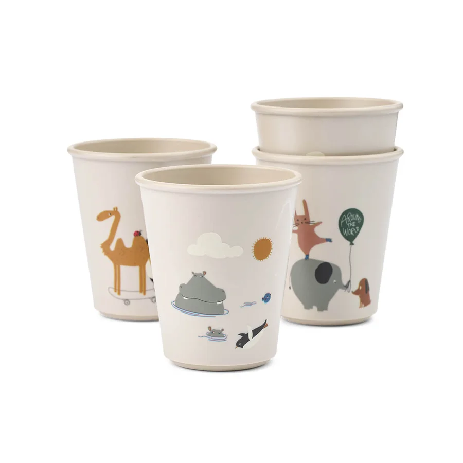 Liewood Lana 4er-Pack Becher, Around the World/Sandy