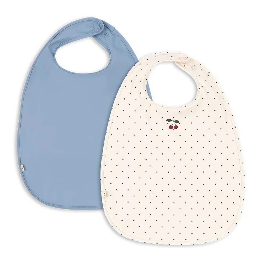 Konges Sløjd 2er-Pack Lätzchen, Navy Dot/Rain Washed