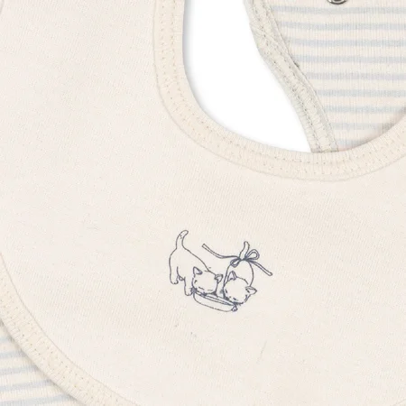 Konges Sløjd Fanga Fio Stripe 2er-Pack Lätzchen, Blue Mix