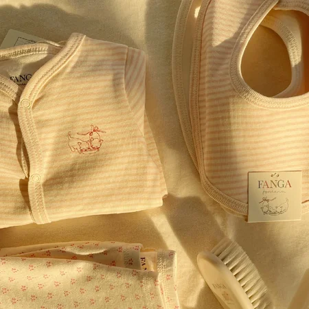 Konges Sløjd Fanga Fio Stripe 2er-Pack Lätzchen, Blush Mix