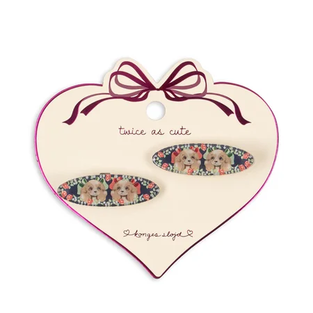 Konges Sløjd 2er-Pack Agnes Haarspangen, Puppy