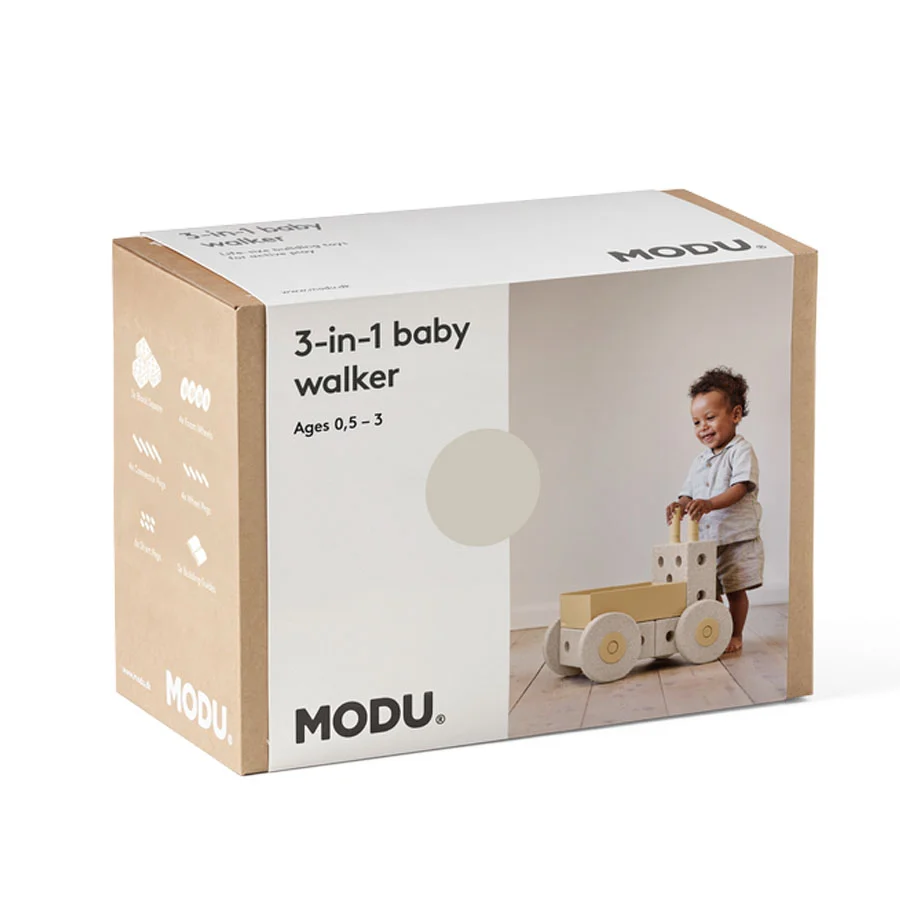 MODU 3-in-1-Baby Walker - Sand Grey/Honey Yellow