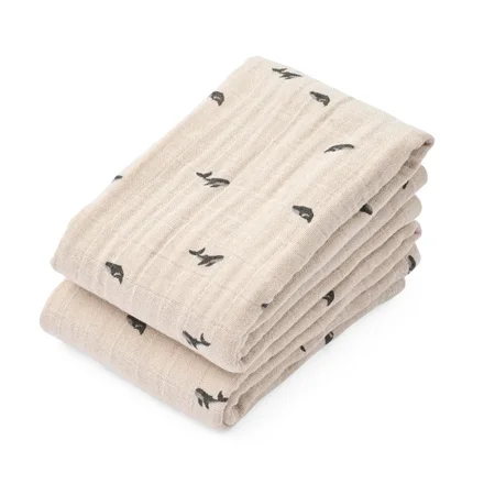 Liewood Lewis Muslin Stoffwindel 2er-Pack, Mini Whale/Sandy