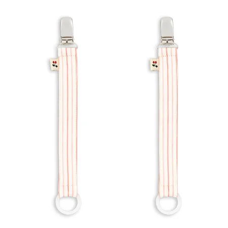 Konges Sløjd 2er-Pack Schnullerkette, Stripie Petite Rose