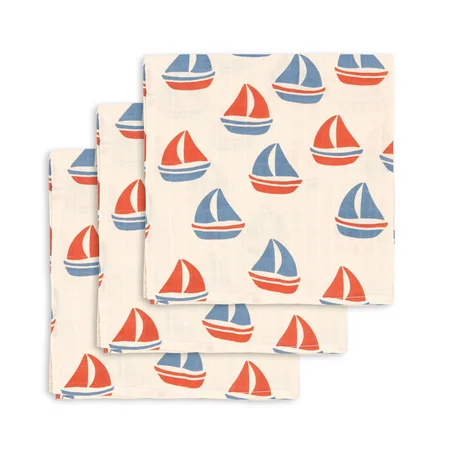Konges Sløjd 3er-Pack Musselin-Tücher, Ahoy