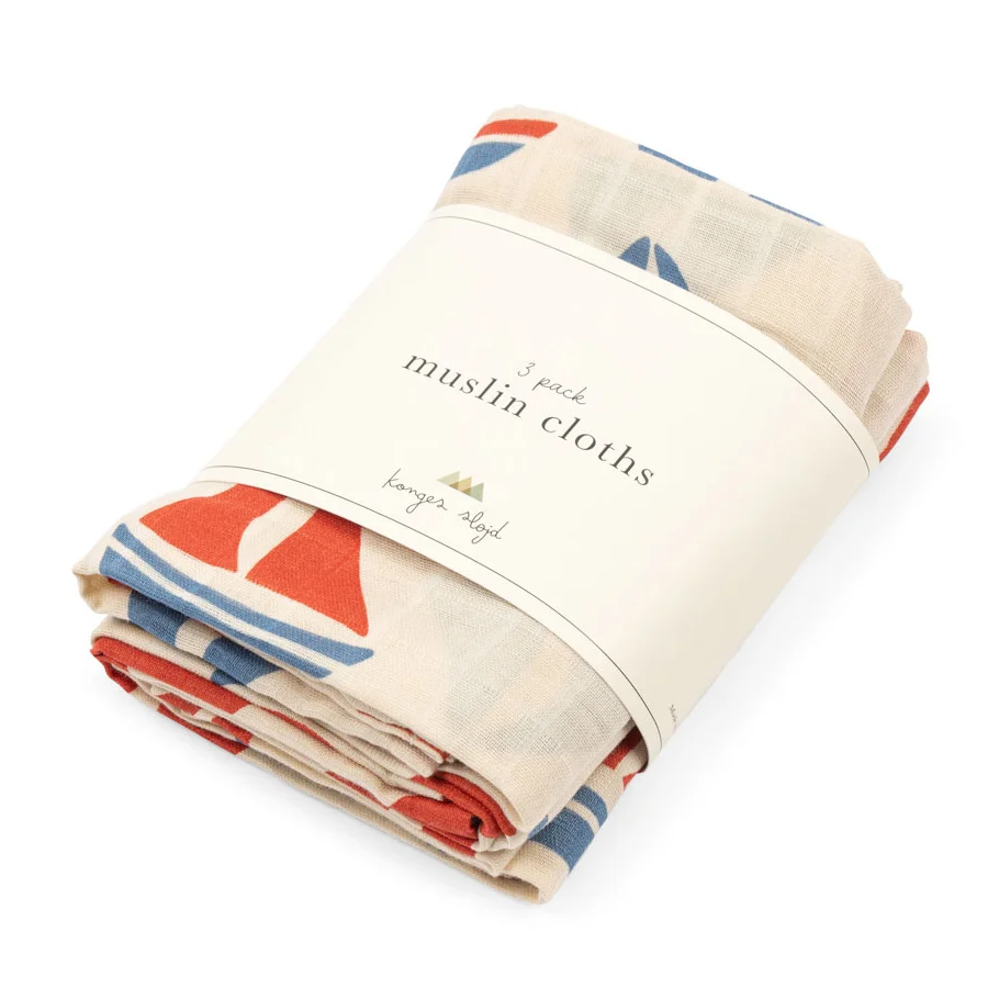 Konges Sløjd 3er-Pack Musselin-Tücher, Ahoy