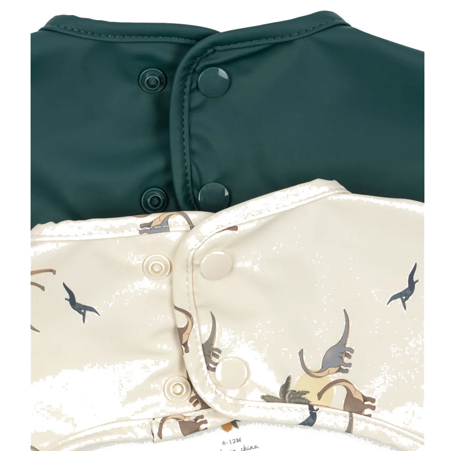 Konges Sløjd 2er-Pack Lätzchen mit Ärmeln, Kubi/Rain Forest