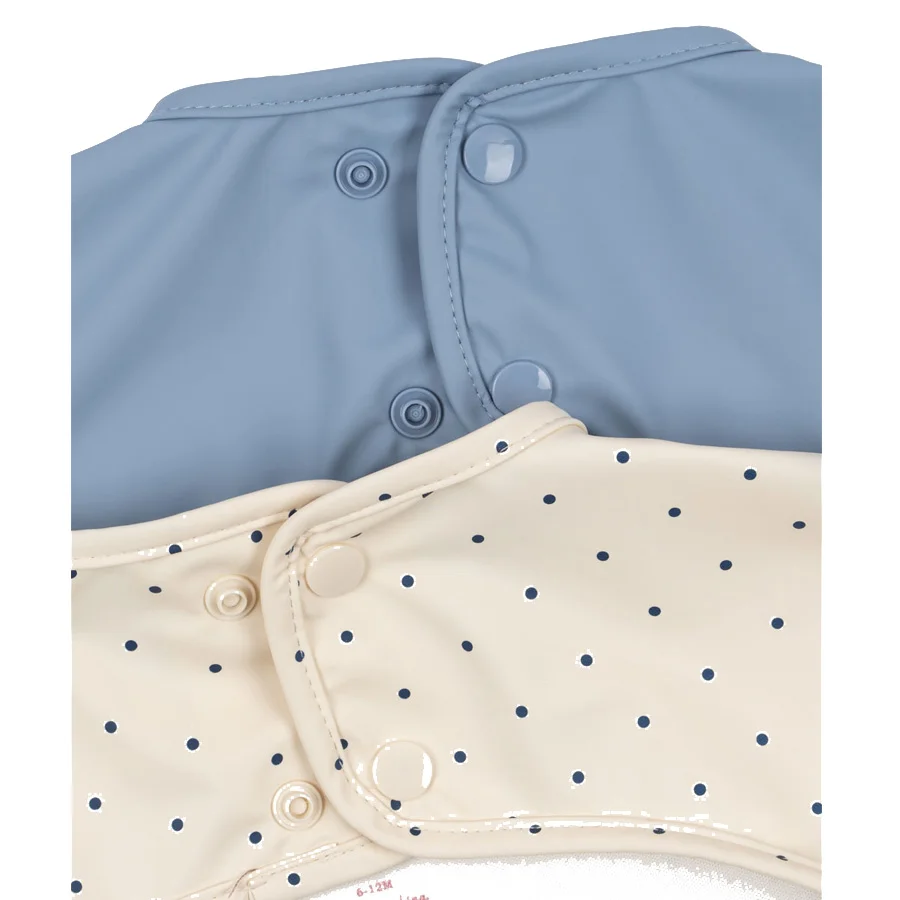Konges Sløjd 2er-Pack Lätzchen mit Ärmeln, Navy Dot / Rain Washed