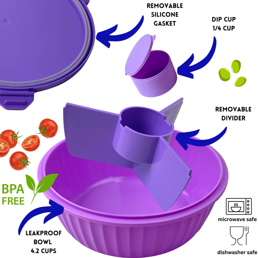 Poke Bowl Snackbox mit Trennwänden, maui purple, Yumbox 
