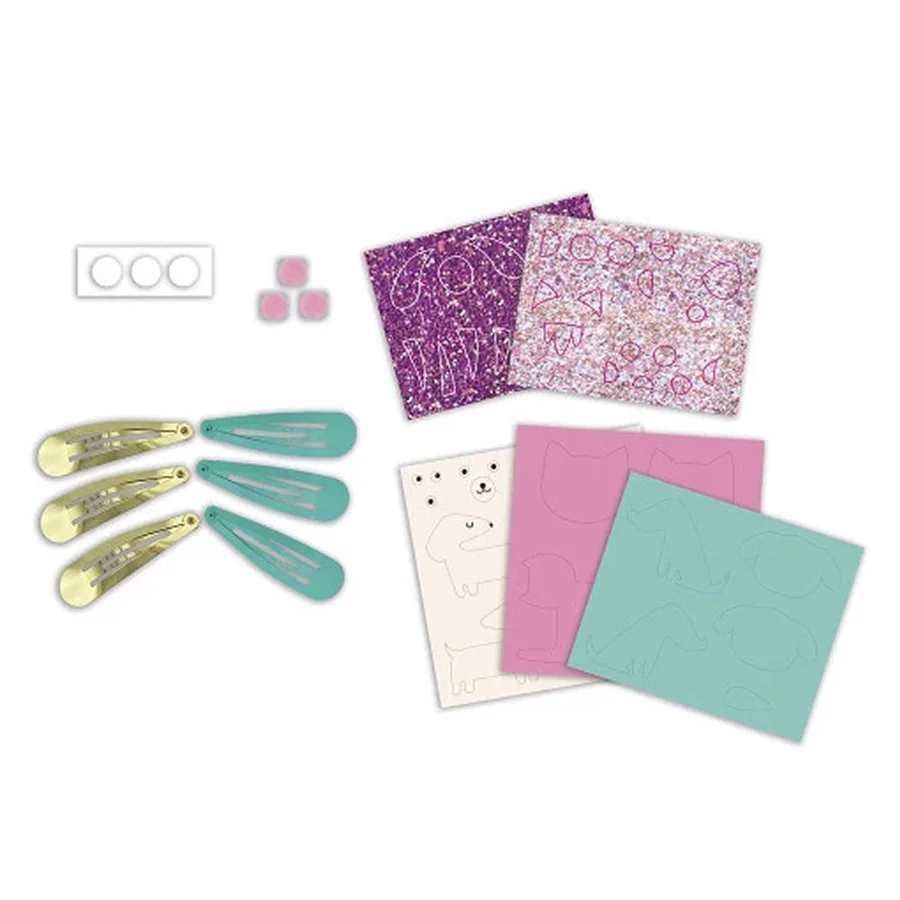 Janod Glitter Haarspangen, Little Pets