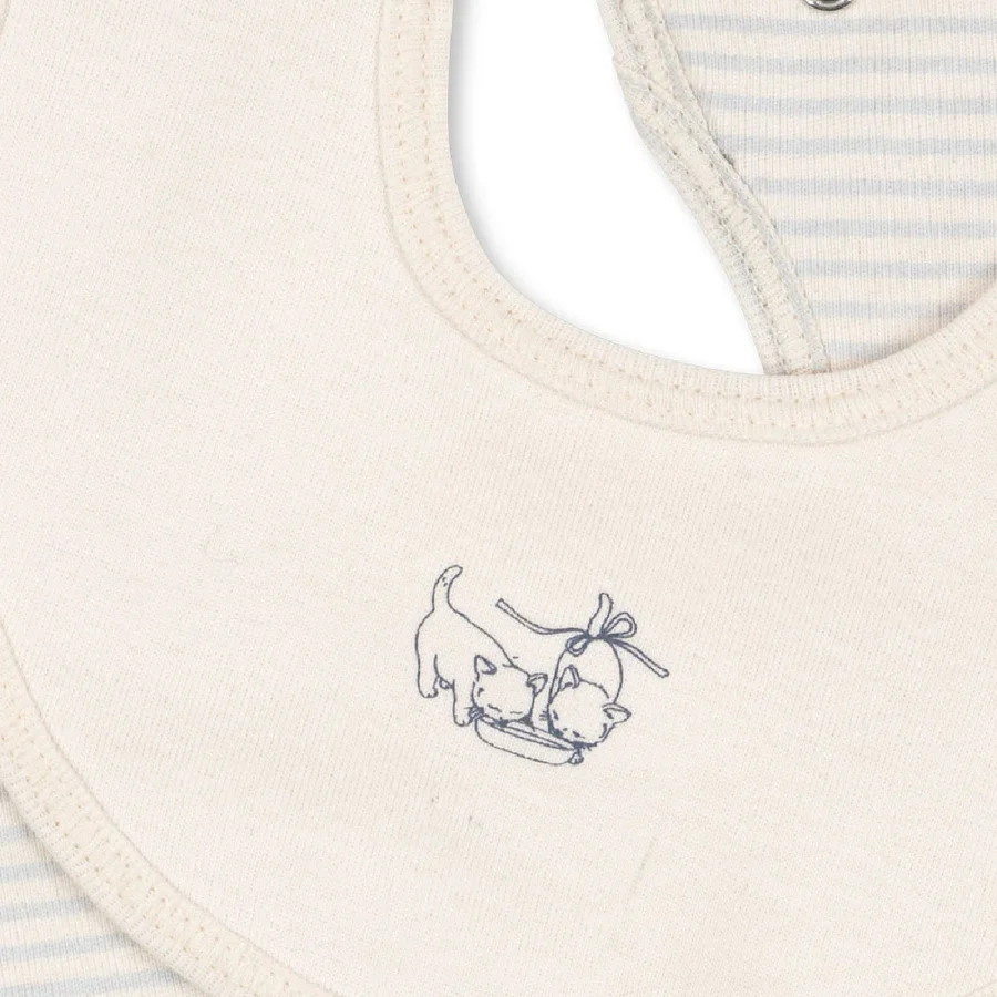 Konges Sløjd Fanga Fio Stripe 2er-Pack Lätzchen, Blue Mix