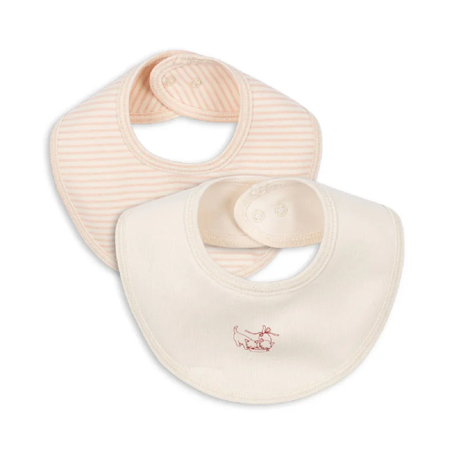 Konges Sløjd Fanga Fio Stripe 2er-Pack Lätzchen, Blush Mix