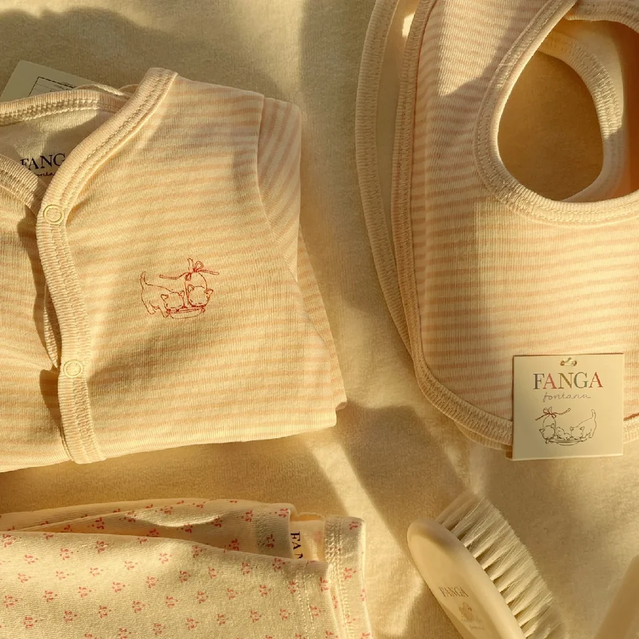 Konges Sløjd Fanga Fio Stripe 2er-Pack Lätzchen, Blush Mix