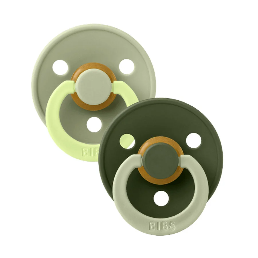 BIBS Colour Studio Fusion 2er-Pack Schnuller Größe 1, Sage & Huntergreen