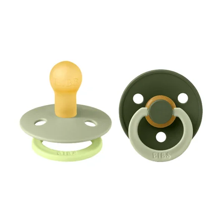 BIBS Colour Studio Fusion 2er-Pack Schnuller Größe 1, Sage & Huntergreen