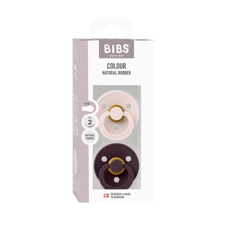 BIBS Colour Drop 2er-Pack Schnuller Größe 2, Petal & Plum