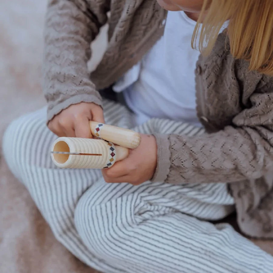 Mamamemo Guiro aus Holz, Harlekin