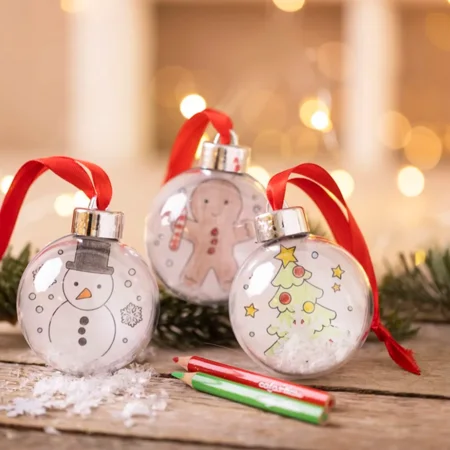 Creativ Company Hobby Mini DIY Kit Weihnachtskugeln mit Zeichnungen
