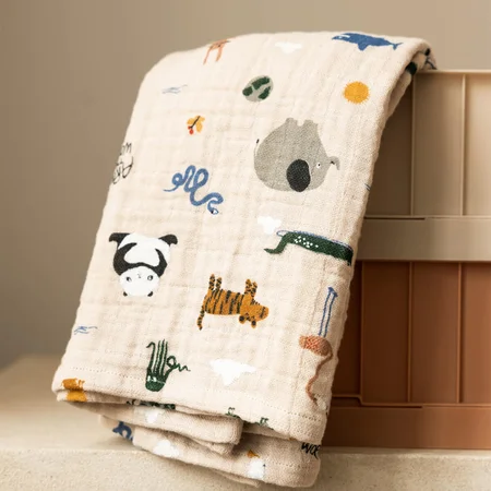 Liewood Lewis 2er-Pack Mulltücher, Around The World/Sandy