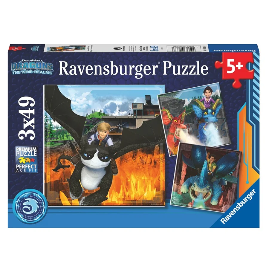 Ravensburger How to Train Your Dragon-Puzzle 3 x 49 Teile
