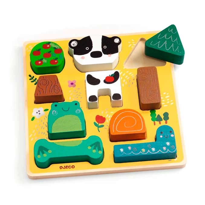 Djeco Relief Puzzle, Puzz & match, happy