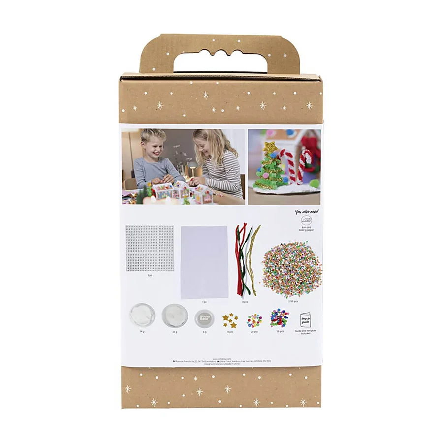 Creativ Company DIY Kit Steckperlen, Weihnachtshaus - verschiedene Varianten